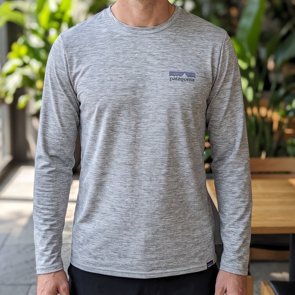 Patagonia Capilene Cool Daily Long Sleeve Shirt Grey Save Our Home Planet Mens M